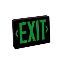  NX-603-LED/BG - Thermoplastic LED Exit Sign, Battery Backup, Green Letters / Black Housing, Battery Backup