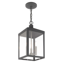  20593-76 - 3 Lt Scandinavian Gray Outdoor Pendant Lantern