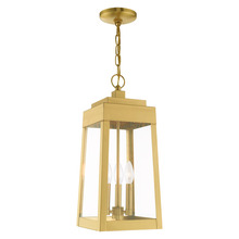  20857-12 - 3 Lt Satin Brass Outdoor Pendant Lantern