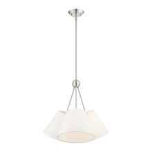  40563-91 - 3 Lt Brushed Nickel Shaded Chandelier