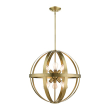  49646-01 - 6 Lt Antique Brass Pendant Chandelier