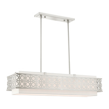  49868-91 - 6 Lt Brushed Nickel Linear Chandelier