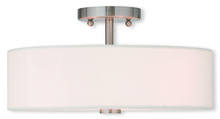 Livex Lighting 51054-91 - 3 Light Brushed Nickel Ceiling Mount