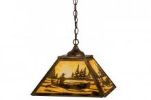  164026 - 16" Square Canoe At Lake Pendant