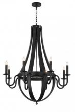  166800 - 42" Wide Barrel Stave Metallo 8 Light Chandelier