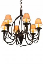  185646 - 30"W Bell 6 LT Chandelier