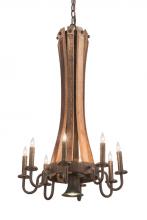  191707 - 20"W Barrel Stave Madera 8 LT Chandelier