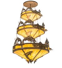  195815 - 58" Wide Catch of the Day Trout 3 Tier Chandelier