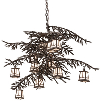  213911 - 54" Wide Pine Branch Valley View 12 Light Chandelier