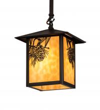  61830 - 9" Square Seneca Winter Pine Pendant