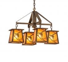  67987 - 28" Wide Whispering Pines 4 Light Chandelier