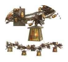  72263 - 52" Wide Oak Leaf Valley View 4 Light Vanity Light