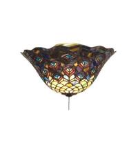  72649 - 16"W Tiffany Peacock Feather Fan Light Fixture