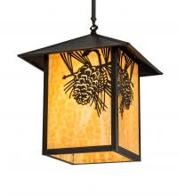  80797 - 16" Square Seneca Winter Pine Pendant