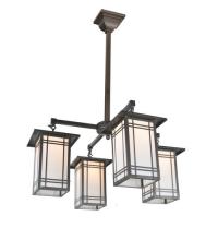  99493 - 33" Square Prairie Mission 4 Light Chandelier