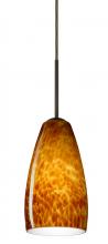  1BC-150918-MED-BR - Besa Chrissy Pendant Bronze Amber Cloud 1x50W B10 Medium Base