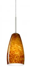  1BT-150918-LED-SN - Besa Chrissy Pendant Satin Nickel Amber Cloud 1x9W LED