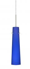  1BT-5674CM-LED-SN - Besa Camino Pendant Satin Nickel Cobalt Blue Matte 1x5W LED