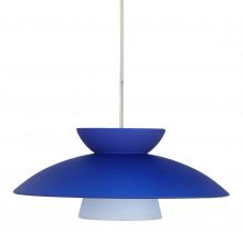  1JC-451323-SN - Besa Trilo 15 Pendant Satin Nickel Blue Matte 1x75W Medium Base