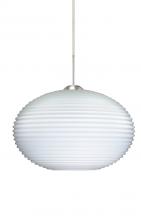  1JC-491307-SN - Besa Pendant Pape 12 Satin Nickel Opal Ribbed 1x75W Medium Base