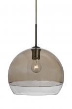  1JC-ALLY12SM-BR - Besa, Ally 12 Cord Pendant, Smoke/Clear, Bronze Finish, 1x60W Medium Base