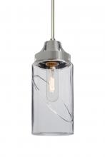  1JC-BLINKCL-SN - Besa, Blink Cord Pendant, Clear, Satin Nickel Finish, 1x60W Medium Base