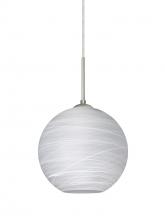  1JC-COCO860-SN - Besa Coco 8 Pendant, Cocoon, Satin Nickel Finish, 1x60W Medium Base