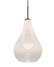  1JC-LEONWC-LED-BR - Besa, Leon Cord Pendant, Milky White/Clear, Bronze Finish, 1x9W LED