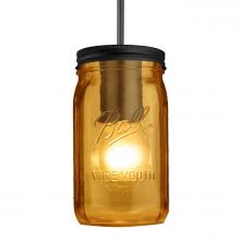 Besa Lighting 1JC-MILO4AM-EDIL-BK - Besa Pendant Milo 4 Black Amber 1x5W LED Filament