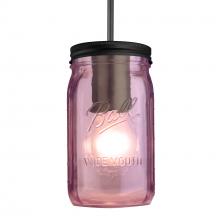 Besa Lighting 1JC-MILO4PL-EDIL-BK - Besa Pendant Milo 4 Black Purple 1x5W LED Filament