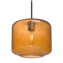  1JC-NILES10AM-BR-L - Besa Niles 10 Pendant, Amber Bubble, Bronze Finish, 1x60W Medium Base T10, 15Ft. Cord