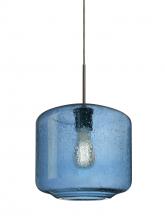  1JC-NILES10BL-EDIL-BR-L - Besa Niles 10 Pendant, Blue Bubble, Bronze Finish, 1x4W LED Filament, 15Ft. Cord