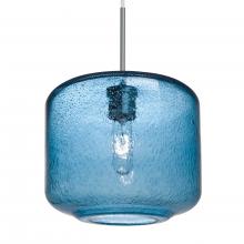  1JC-NILES10BL-SN-L - Besa Niles 10 Pendant, Blue Bubble, Satin Nickel Finish, 1x60W Medium Base T10, 15Ft.