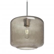  1JC-NILES10SM-SN-L - Besa Niles 10 Pendant, Smoke Bubble, Satin Nickel Finish, 1x60W Medium Base T10, 15Ft