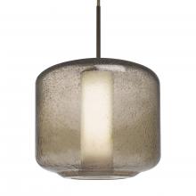  1JC-NILES10SO-LED-BR-L - Besa Niles 10 Pendant, Smoke Bubble/Opal, Bronze Finish, 1x5W LED, 15Ft. Cord