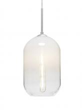  1JC-OMEGA12WH-EDIL-SN - Besa, Omega 12 Cord Pendant, White/Clear, Satin Nickel Finish, 1x4W LED Filament