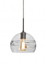  1JC-SPIR8CL-EDIL-BR - Besa Spirit 8 Pendant, Clear, Bronze Finish, 1x8W LED Filament