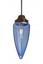  1JC-SULUBL-BR - Besa, Sulu Cord Pendant, Blue Bubble, Bronze Finish, 1x60W Medium Base