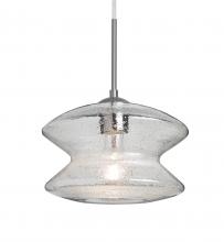  1JC-ZENCL-SN - Besa, Zen Cord Pendant, Clear Bubble, Satin Nickel Finish, 1x60W Medium Base