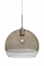  1JT-ALLY12SM-SN - Besa, Ally 12 Cord Pendant, Smoke/Clear, Satin Nickel Finish, 1x60W Medium Base