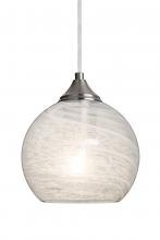  1JT-JILLYCL-SN - Besa, Jilly Cord Pendant, Vapor Clear, Satin Nickel Finish, 1x60W Medium Base