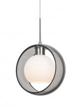  1JT-MANASM-SN - Besa Mana Pendant, Smoke/Opal, Satin Nickel Finish, 1x60W Medium Base