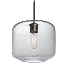  1JT-NILES10CL-BR-L - Besa Niles 10 Pendant, Clear Bubble, Bronze Finish, 1x60W Medium Base T10, 15Ft. Cord