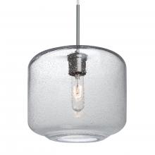  1JT-NILES10CL-SN-L - Besa Niles 10 Pendant, Clear Bubble, Satin Nickel Finish, 1x60W Medium Base T10, 15Ft