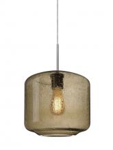  1JT-NILES10SM-EDIL-SN-L - Besa Niles 10 Pendant, Smoke Bubble, Satin Nickel Finish, 1x4W LED Filament, 15Ft. Co