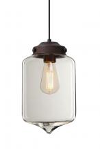  1JT-OLINCL-EDIL-BR - Besa Olin Pendant Bronze Clear 1x4W LED Filament