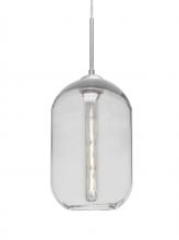  1JT-OMEGA12CL-EDIL-SN - Besa, Omega 12 Cord Pendant, Clear, Satin Nickel Finish, 1x4W LED Filament