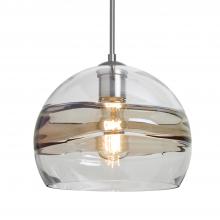  1JT-SPIR10SC-EDIL-SN - Besa Spirit 10 Pendant, Smoke/Clear, Satin Nickel Finish, 1x8W LED Filament