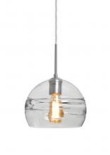  1JT-SPIR8CL-EDIL-SN - Besa Spirit 8 Pendant, Clear, Satin Nickel Finish, 1x8W LED Filament