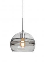  1JT-SPIR8SC-EDIL-SN - Besa Spirit 8 Pendant, Smoke/Clear, Satin Nickel Finish, 1x8W LED Filament